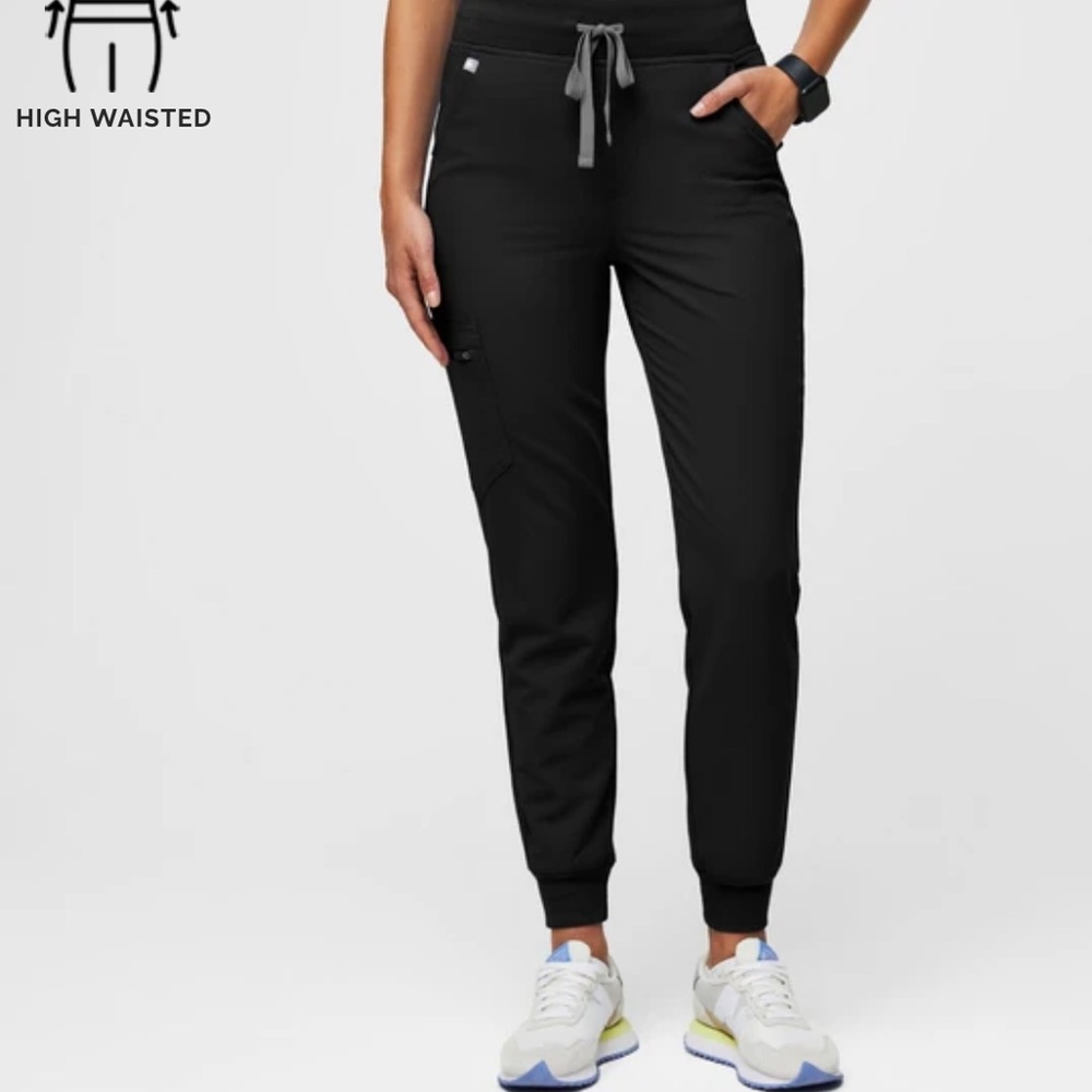Figs High Waisted Zamora Jogger Scrub Pants Black XS
